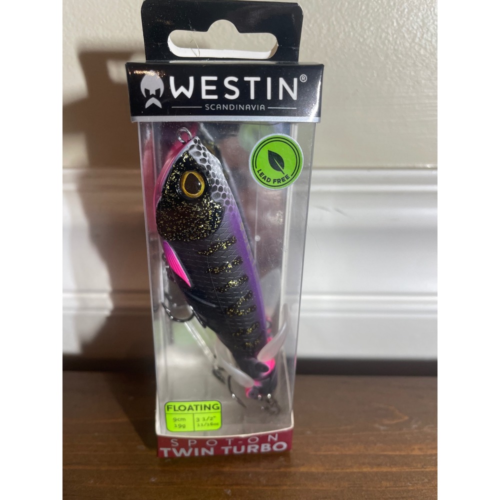 Westin Spot-On Twin Turbo Floating Lure 9cm 19g Black Haze Topwater Fishing Bait